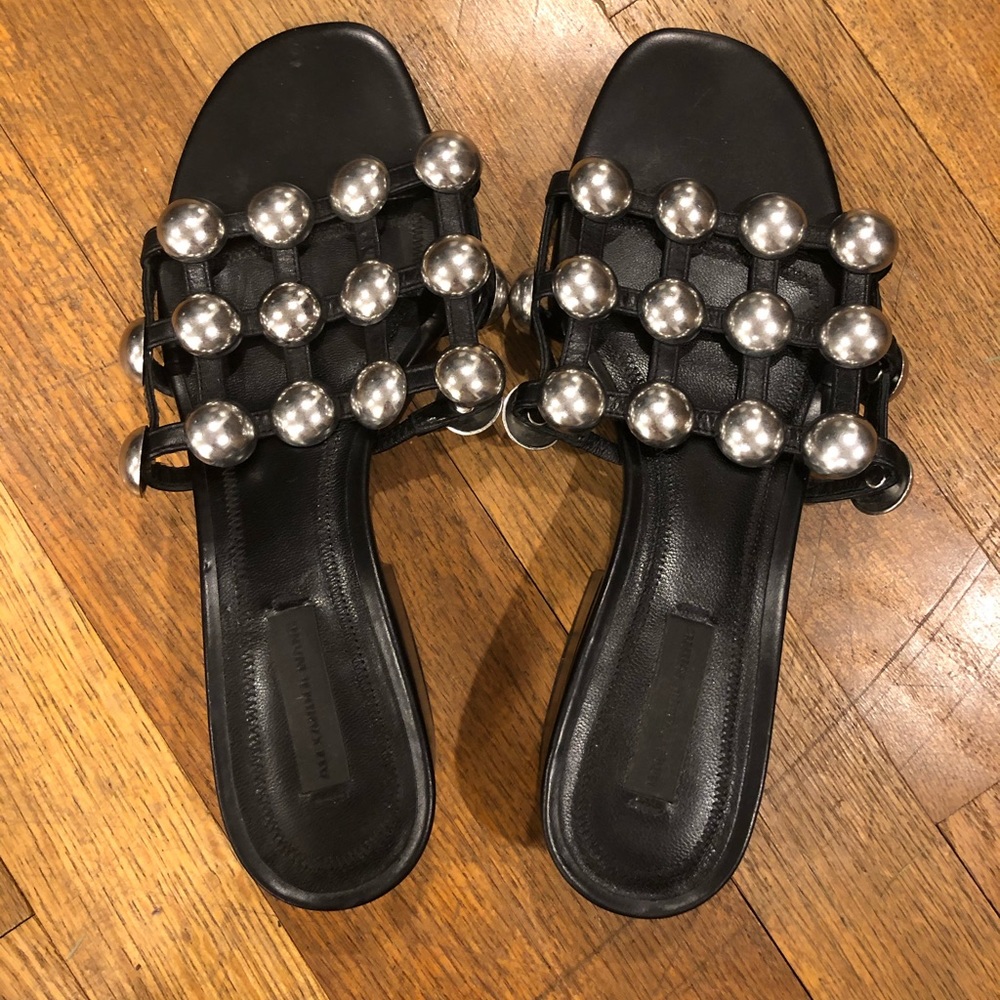 Alexander Wang Dome Stud Lou Mid Heel Sz 37